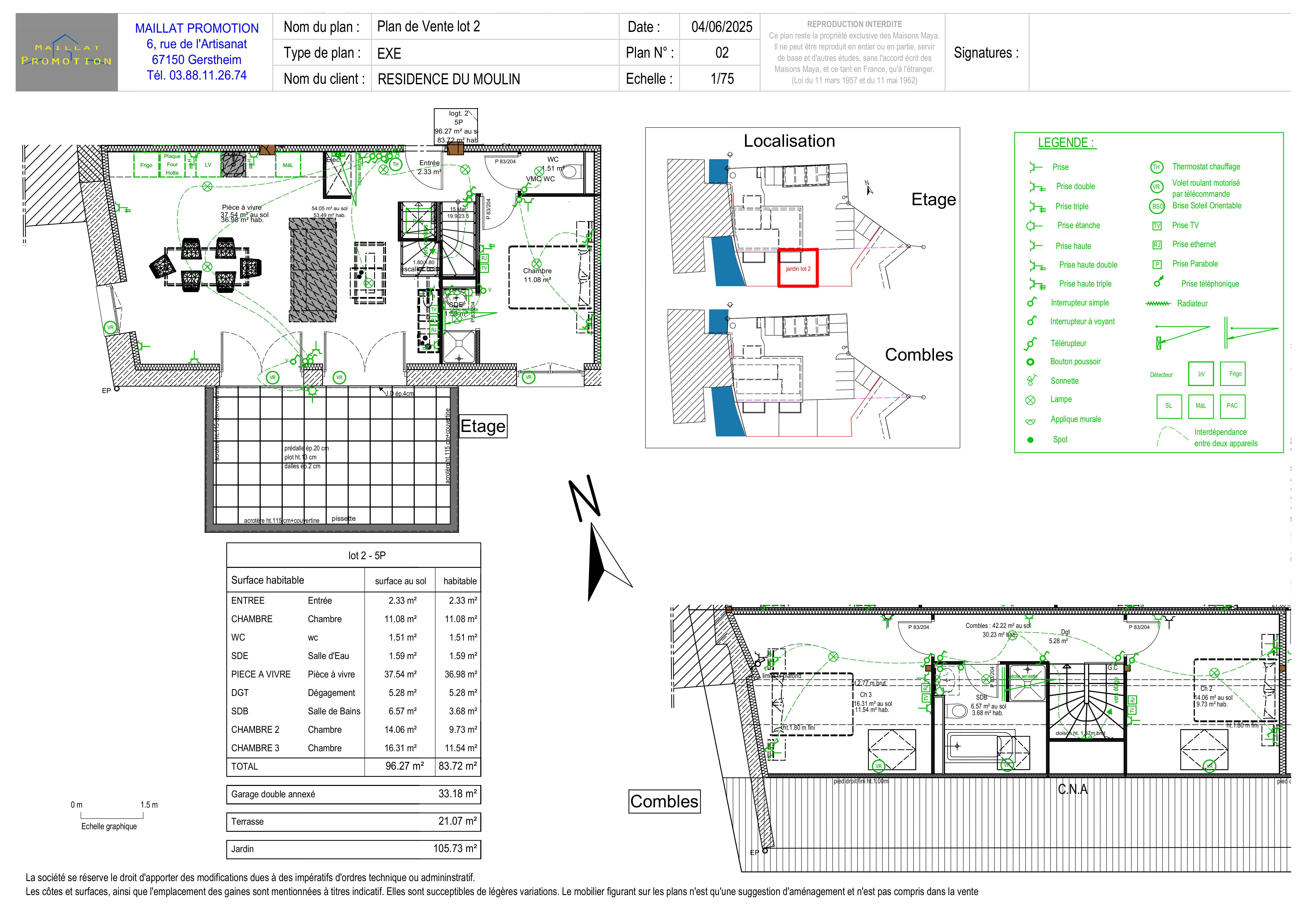 Maisons Maya Et Associes Maconnerie Gros Oeuvre Erstein Plan De Vente Lot 2 64